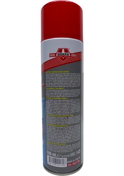 Motor Temizleme Spreyi Susuz Börfh 500 ml Su Gerektirmeyen Solvent Bazlı fiyatları
