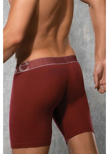 Bordo Erkek Modal Torbalı Uzun Paça Boxer