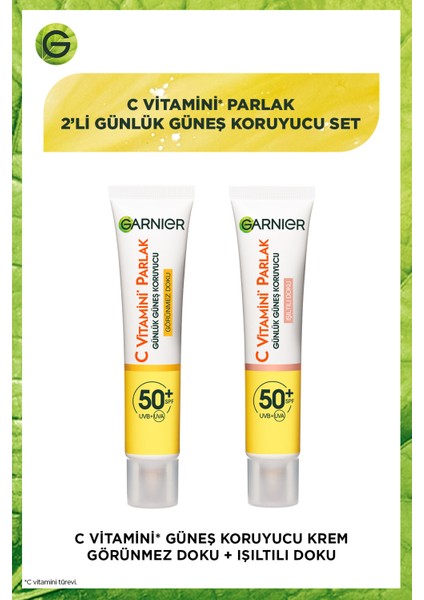 C Vitamini Parlak Günlük Güneş Koruyucu Fluid Yüz Kremleri Işıltı Doku + Görünmez Doku