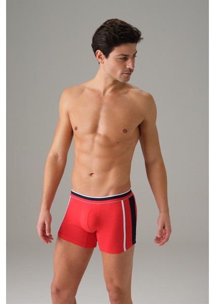 Kırmızı Erkek Torbalı Normal Paça Boxer