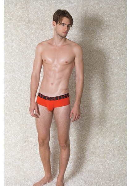 Kırmızı Erkek Modal Torbalı Mini Paça Boxer