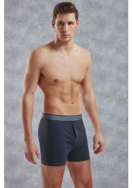 Lacivert Erkek Pamuk Normal Paça Boxer
