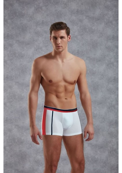 Beyaz Erkek Torbalı Normal Paça Boxer