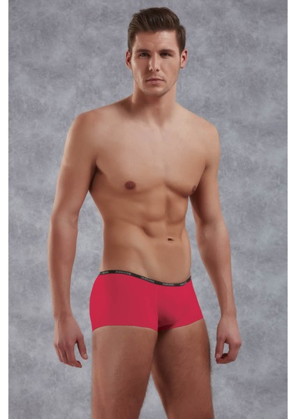 Kırmızı Erkek Polyamid Mini Paça Boxer