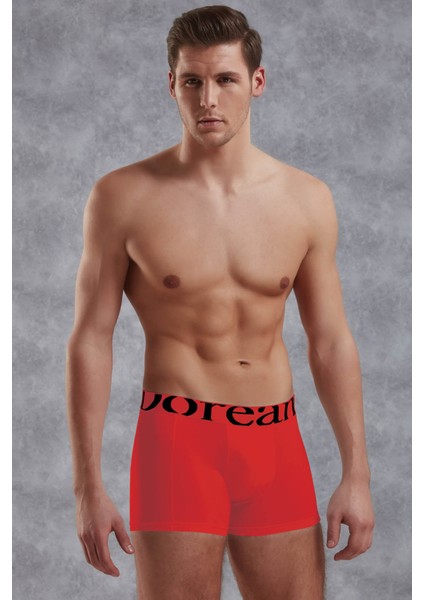 Kırmızı Erkek Modal Torbalı Normal Paça Boxer
