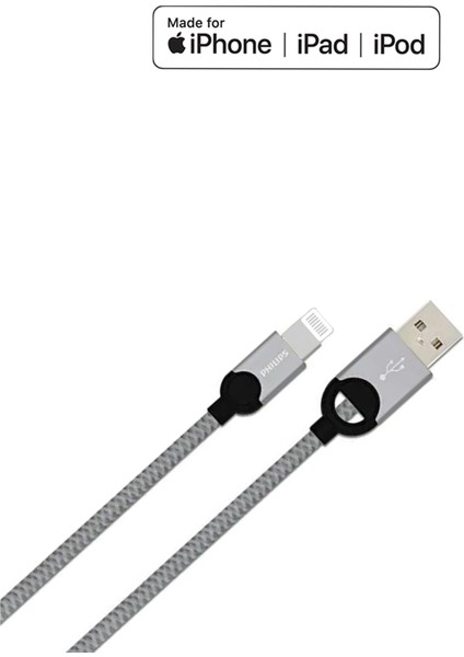 Apple MFI Lisanslı UsbA to Lightning 1.2Metre Hızlı Data ve Şarj Kablosu Gri DLC2508N