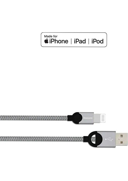 Apple MFI Lisanslı UsbA to Lightning 1.2Metre Hızlı Data ve Şarj Kablosu Gri DLC2508N