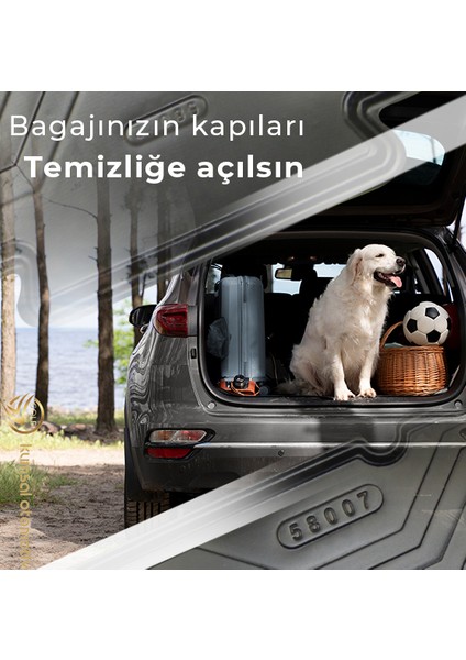 Black Gold Peugeot Bipper 2008+ 3D Bagaj Havuzu Araca Özel Olive Kauçuk Bagaj