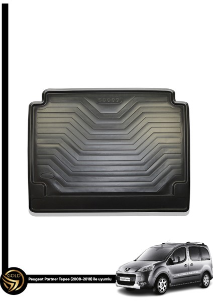 Peugeot Partner Tepee 2008 ve Sonrası 3D Bagaj Havuzu Araca Özel Olive Kauçuk Bagaj