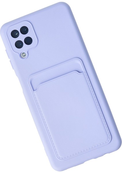 Samsung Galaxy M12 Kılıf Kelvin Kartvizitli Silikon - Lila 24051