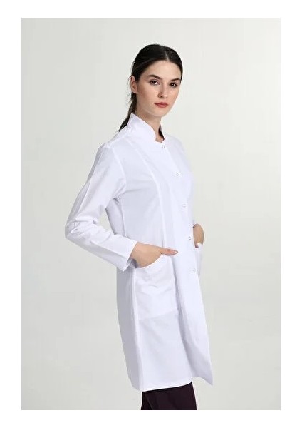 Önlük Kadın Uzun Hakim Yaka Doktor Hemşire Öğretmen Önlüğü Beyaz modelleri
