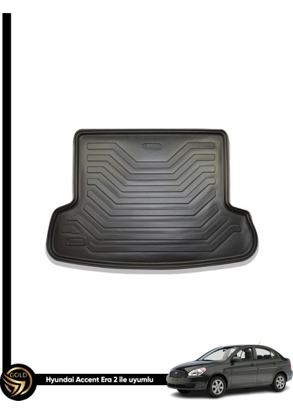 Hyundaı Accent Era Sedan 2006 ve Sonrası 3D Bagaj Havuzu Araca Özel Olive Kauçuk Bagaj