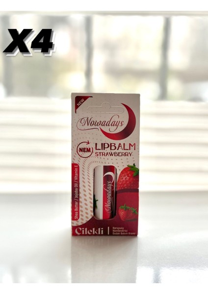 Lip Balm Dudak Koruyucu Strawberry/çilekli 4'lü Set