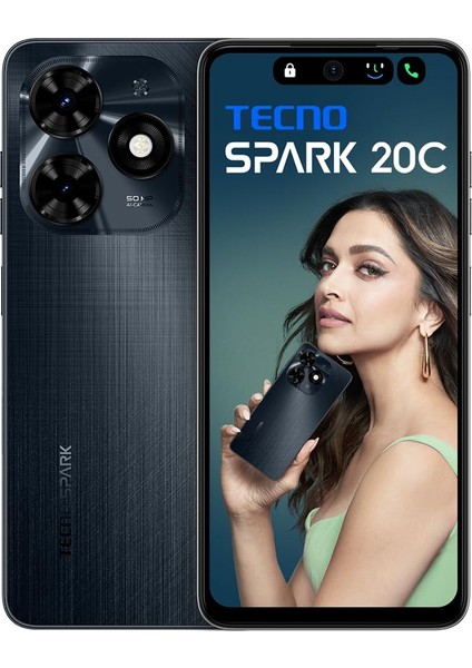 Spark 20C 128 GB 4+4 GB Ram (Tecno Türkiye Garantili) Siyah