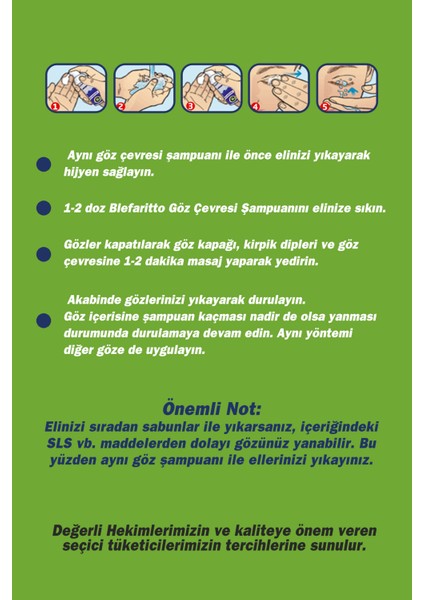 Blepharıtto Göz Çevresi Şampuanı 65 ml