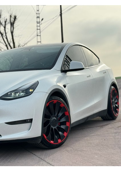 Tespx Tesla Uberturbine 21 Inc Kırmızı Jant Koruma Ürünü Özel Kesim Ppf'li 4 Jant