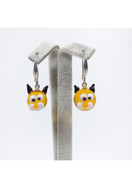 Kediş Küpe Murano Cam El Yapımı