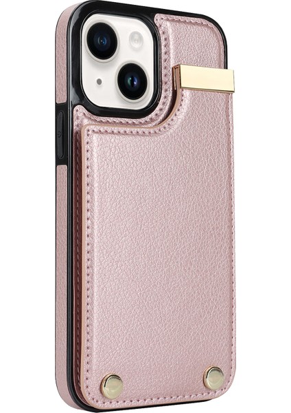 iPhone 13 Tpu+Pu Deri+Metal TeIefon Kılıfı (Yurt Dışından)