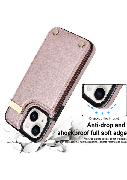 iPhone 13 Tpu+Pu Deri+Metal TeIefon Kılıfı (Yurt Dışından)