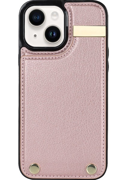iPhone 13 Tpu+Pu Deri+Metal TeIefon Kılıfı (Yurt Dışından)