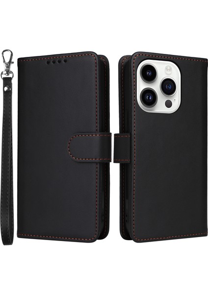 iPhone 14 Pro Max Max Katlanabilir Stant Çıkarılabilir Deri TeIefon Kılıfı (Yurt Dışından)