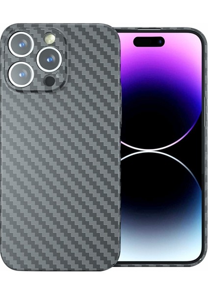 iPhone 14 Pro Max Karbon Fiber Dokusu Sert Pc Önleyici TeIefon Kılıfı (Yurt Dışından)