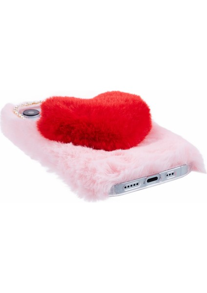 iPhone 15 Plus Fluffy Peluş + Tpu Love Heart Tasarım TeIefon Kılıfı (Yurt Dışından) fırsatları