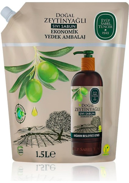 Doğal Zeytinyağlı Sıvı Sabun 1,5 Lt - Yedek Ambalaj