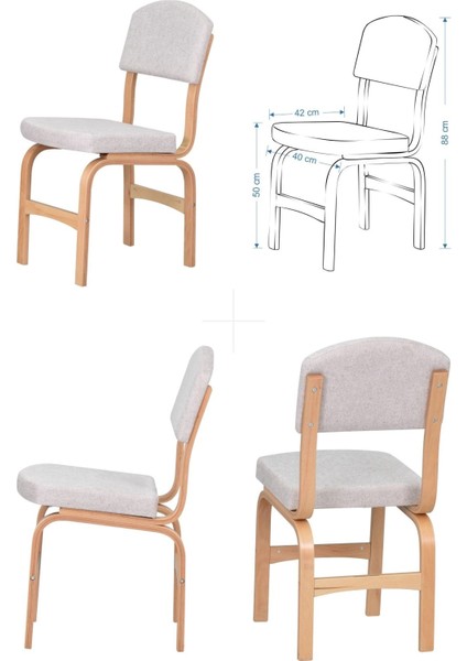 Ege Sandalye Avanos Mdf Yuvarlak Ahşap Mutfak Masası Takımı - 90X90 cm fiyatları