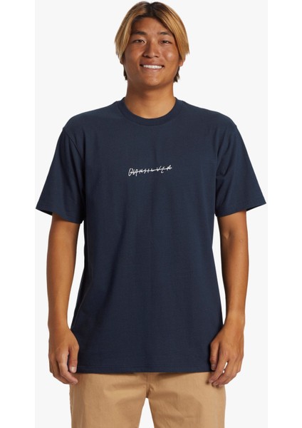 Quıksılver Qs Rushed Logo Dna Dark Navy Erkek T-Shırt AQYZT09605-17726
