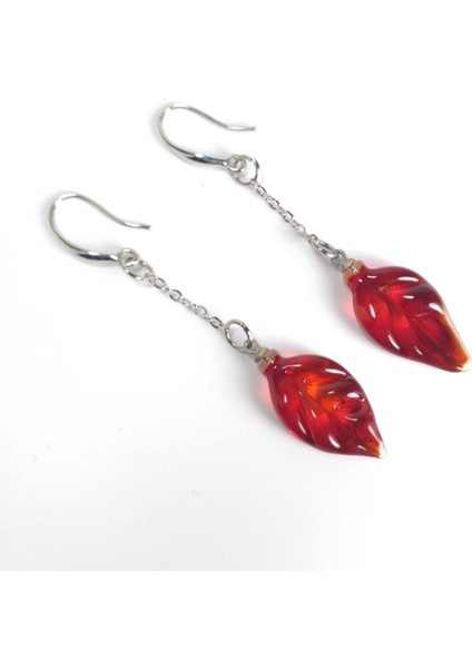 Yaprak Küpe Sallantılı Murano Cam El Yapımı modelleri