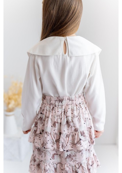 Kız Çocuk Yaka Detaylı Dokuma Bluz modelleri