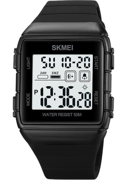 Skmei 1960 Paslanmaz Çelik Silikon Kayış Erkek Kol Saati Siyah Beyaz (Yurt Dışından)