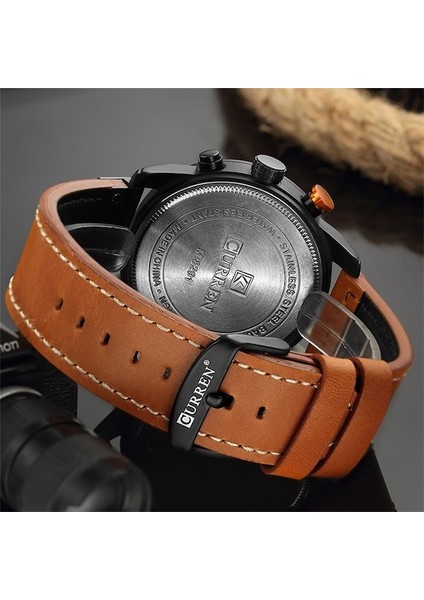 Curren M8291 Kronograf Deri Erkek Kol Saati Rose Kahve (Yurt Dışından) modelleri