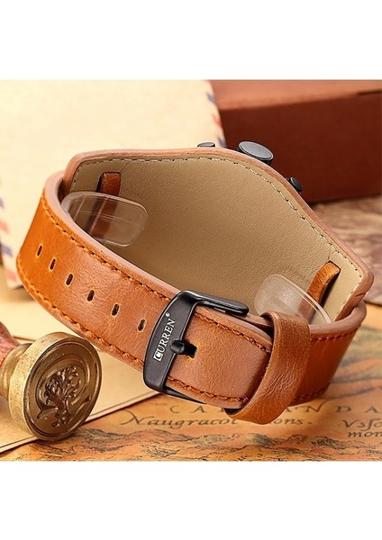 Curren M8225 Askeri Deri Quartz Erkek Kol Saati Siyah Kırmızı (Yurt Dışından) modelleri
