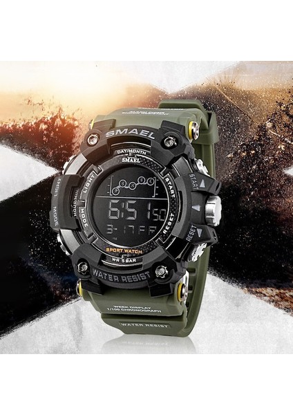 Smael Erkek Doğa Sporları Waterproof Yuvarlak Kol Saati Gold (Yurt Dışından)