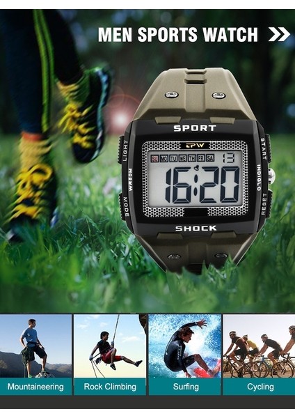 Oloey K9004 Çok Işlevli Dijital Su Geçirmez Spor Saat - Yeşil (Yurt Dışından)