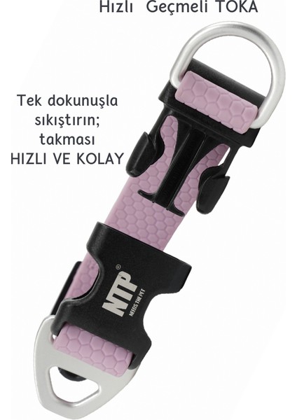 Su Geçirmez Sağlam D-Halkalı Pembe Köpek Boyun Tasması - Medium fiyatları