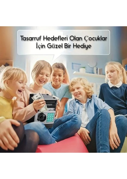 Elektronik Kumbara Şifre Çocuklar Için Kasa Para Dijital Paralar Nakit Tasarrufu Güvenlik Kasası Atm Makinesi Çocuk indirimleri