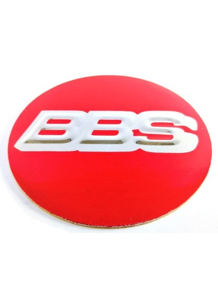 Bbs Jant Göbek Arması Kırmızı Yapıştırma 4 Adet 68MM