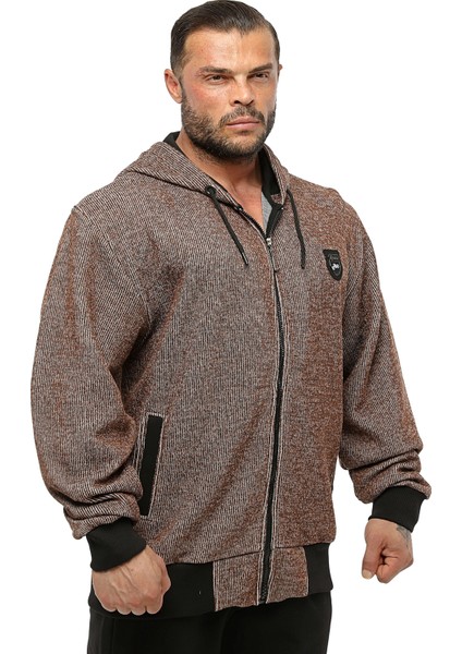 Oversize Kapşonlu Spor Ceket Dokulu Eşofman Üstü Bgsm 3643 fırsatları