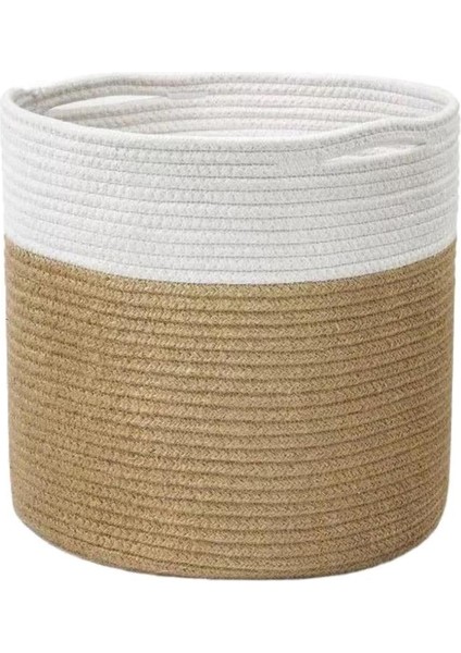 Büyük Sepetler Ipli, Sepet Dokuma Battaniye Sepeti Sarı 30CM (Yurt Dışından)
