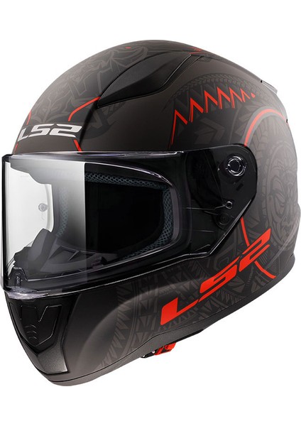 Rapıd 2 Takaroa Mat Siyah-Kırmızı Kask