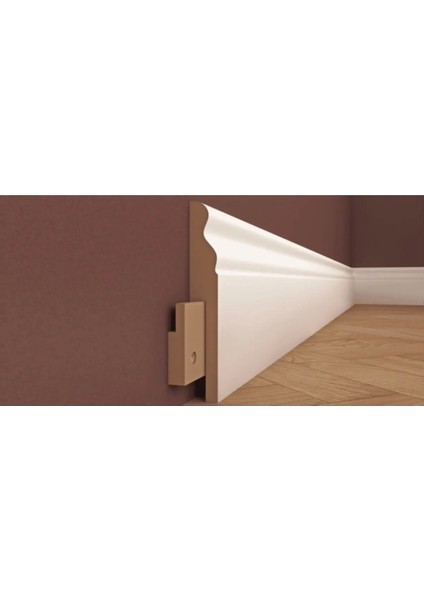 By Istanbul 8 cm Lake Saten Beyaz 12.5 mt Pvc Kaplama Süpürgelik B8 Galata Modeli