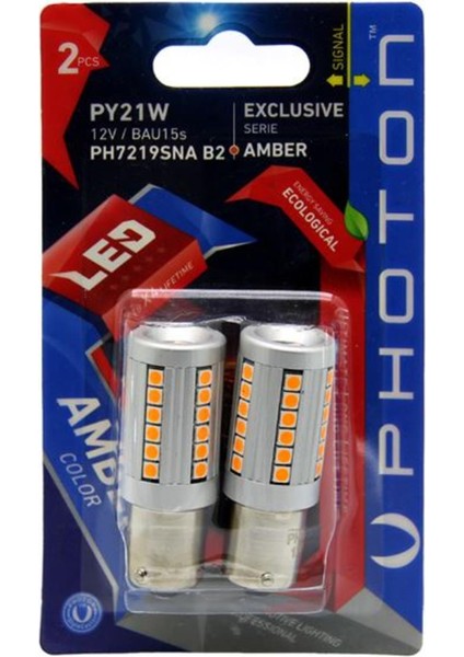 P21W 12V Amber Sinyal LED 2 Li Blester