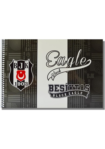 Beşiktaş 24X34 15 Yaprak Karton Kapak Spiralli Resim Defteri 3 Adet