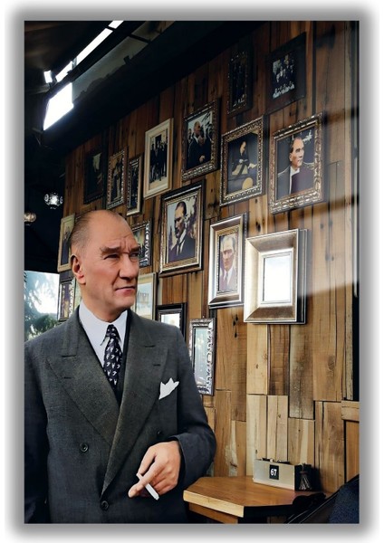 Temperli Cam Tablo Renkli Atatürk ve Çerçeveli Fotoğrafları fiyatları