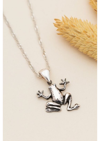 Kurbağa Figürlü Kadın Gümüş Kolye modelleri