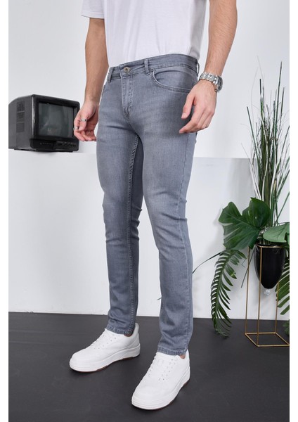 Erkek Likralı Denim Skinny Fit Süper Dar Jeans