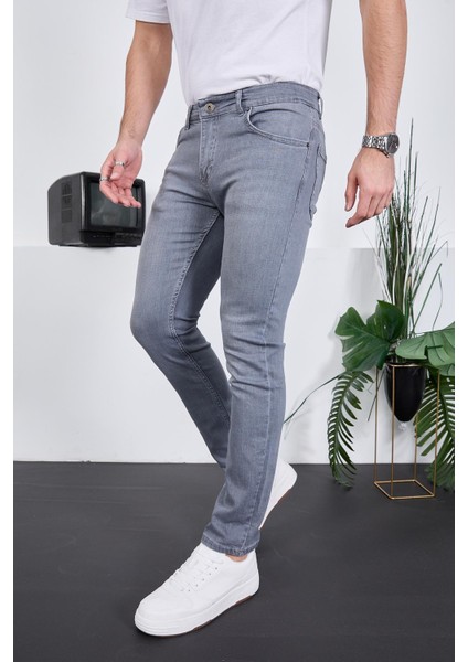 Erkek Likralı Denim Skinny Fit Süper Dar Jeans